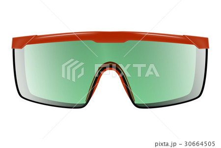 Plastic safety goggles isolated on white 30664505