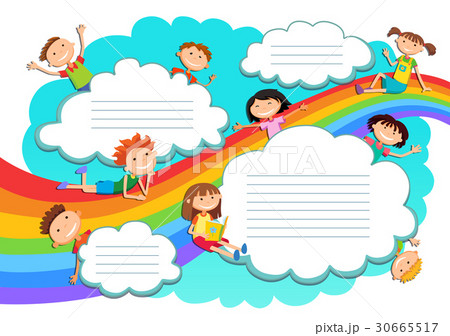 Illustration of the sky boys and girls playing on 30665517