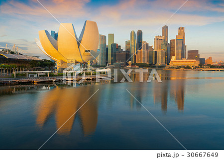 Morning day light after sunrise and singapore city Morning day light after sunrise and singapore city 30667649