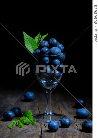 Blueberries in small glass Blueberries in small glass 30668628