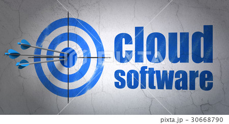 Cloud technology concept: target and Cloud 30668790