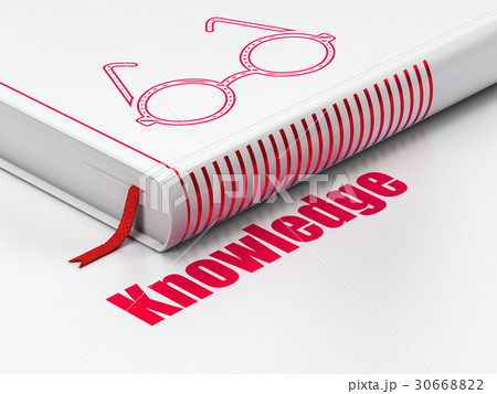 Learning concept: book Glasses, Knowledge on white 30668822