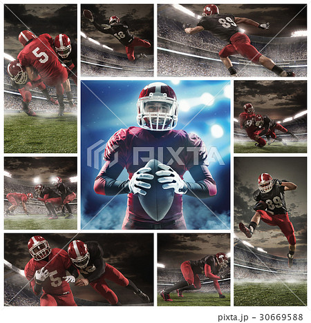 The collage about american football players The collage about american football players 30669588