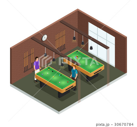 Isometric Game Club Interior Composition 30670784