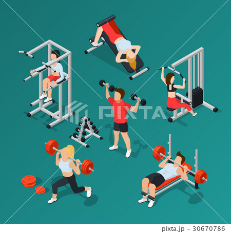 Gym People Icon Set 30670786