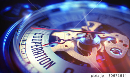 Cooperation - Phrase on Watch. 3D Render. 30671614