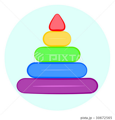 Rainbow stacking rings icon, children pyramid toy Rainbow stacking rings icon, children pyramid toy 30672565