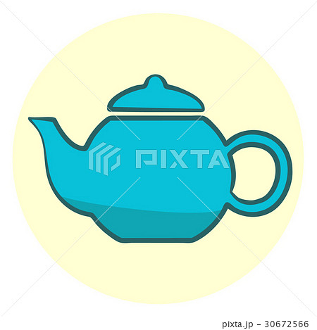 Cute blue teapot icon Cute blue teapot icon 30672566