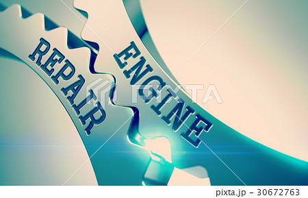 Engine Repair - Mechanism of Metal Cog Gears. 3D. Engine Repair - Mechanism of Metal Cog Gears. 3D. 30672763