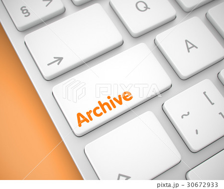 Archive - Message on White Keyboard Key. 3D. 30672933