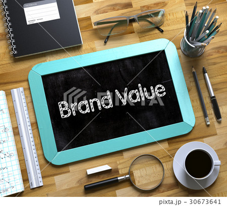 Brand Value on Small Chalkboard. 3D. 30673641