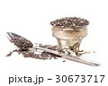 Chia seeds on a white background 30673717