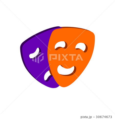 Comedy and Tragedy theater masks symbol.  30674673
