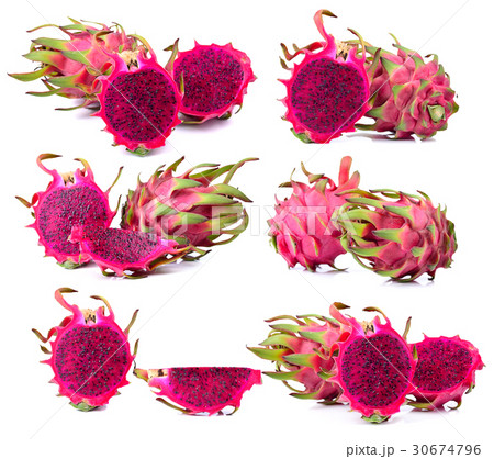 Dragon Fruit on white background Dragon Fruit on white background 30674796