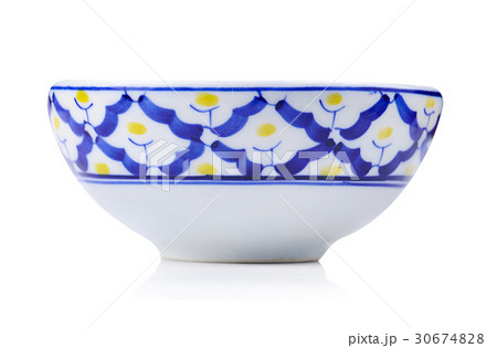 Empty ceramic bowl isolated on white background. 30674828