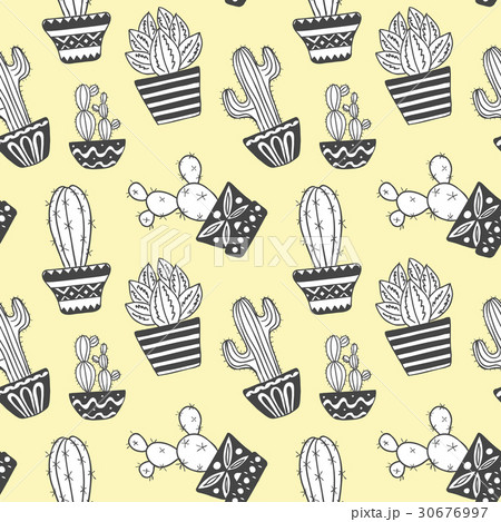 Hand drawn sketch pattern, vector cactus Hand drawn sketch pattern, vector cactus 30676997