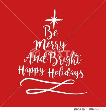 Christmas text quote typography tree illustration 30677232