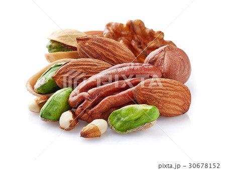 Nuts on a white background Nuts on a white background 30678152