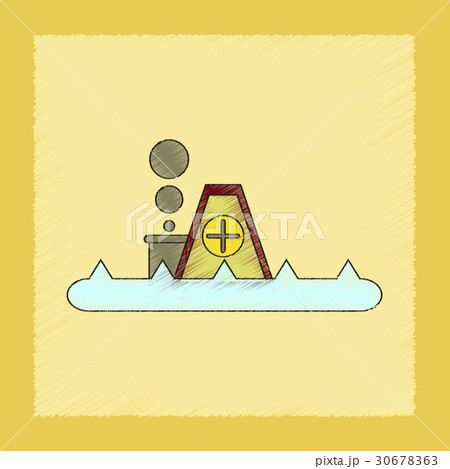 flat shading style icon flood houseのイラスト素材 [30678363] - PIXTA