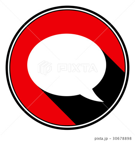 red round with black shadow - white speech bubble red round with black shadow - white speech bubble 30678898