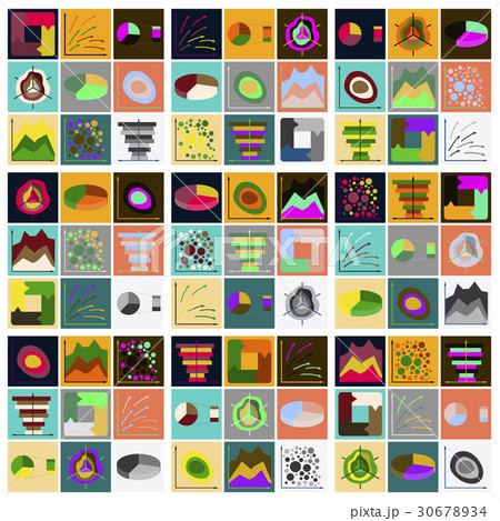 Set of flat icons on stylish background Economic 30678934