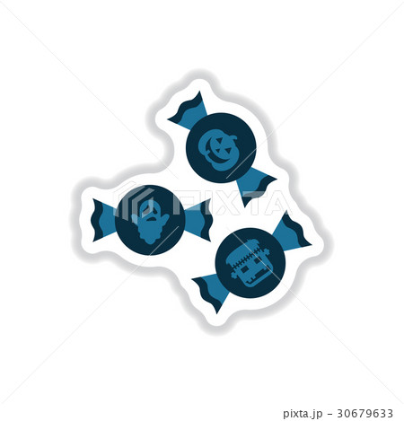 paper sticker on background of halloween candy paper sticker on background of halloween candy 30679633