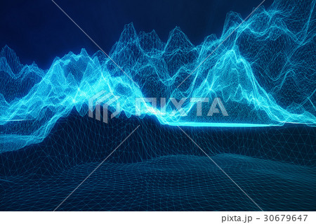 3D illustration abstract digital wireframe 30679647