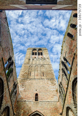 Ruin of old church by Bruges 30679739