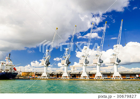 Cargo cranes in port of Antwerp in Belgium 30679827