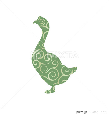 Goose bird color silhouette animal Goose bird color silhouette animal 30680362