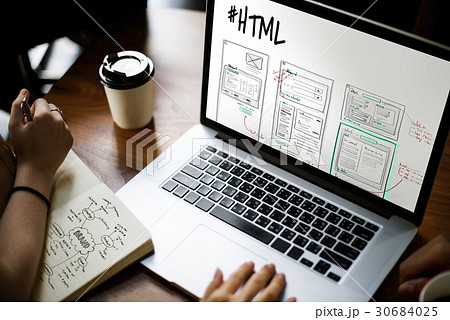 Website development layout sketch drawing Website development layout sketch drawing 30684025