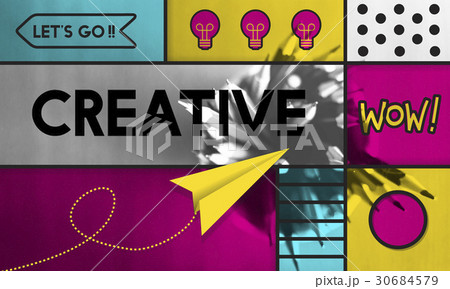Creative Ideas Imagination Paper Airplane Light Bulb 30684579