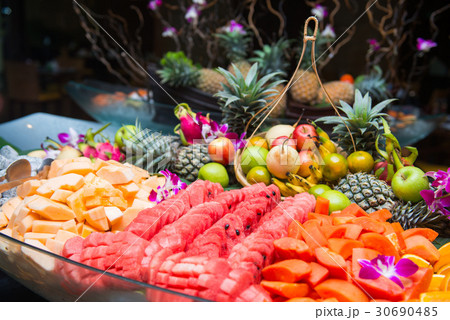 Sliced various fresh fruits Sliced various fresh fruits 30690485