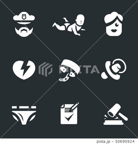 Vector Set Violation of child rights Icons. Vector Set Violation of child rights Icons. 30690924
