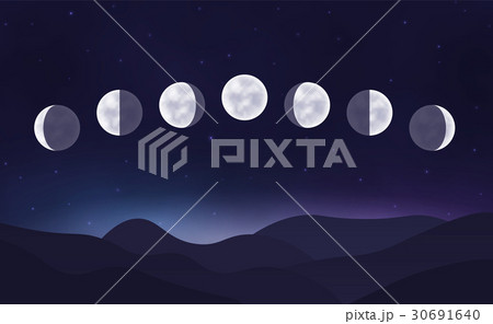 Lunar cycle in the night sky 30691640