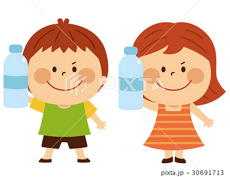 水分補給 子供のイラスト素材