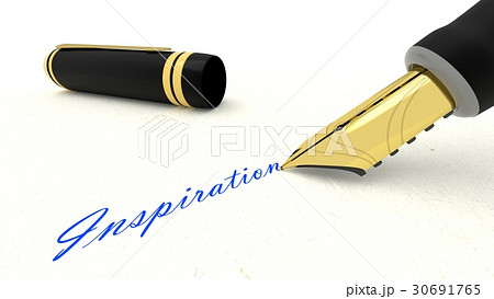 Black fountain pen writing the word inspiration 30691765
