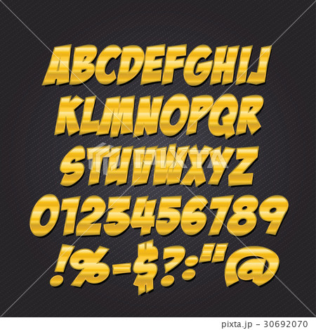 Comics metal gold letters style 30692070