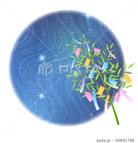 七夕 飾り 夜空 アイコン のイラスト素材
