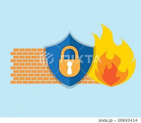 Firewall Network Security Iconのイラスト素材