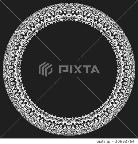 Floral Modern Vector Round Frame 30693764