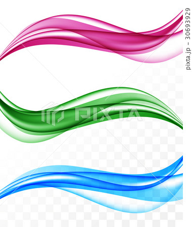 Abstract colorful bright wavy lines collection 30693929