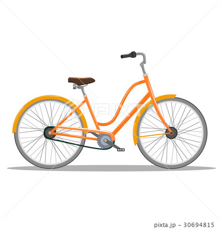 The old orange classic bicycle. The old orange classic bicycle. 30694815