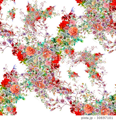 Watercolor painting of , seamless pattern on white Watercolor painting of , seamless pattern on white 30697101