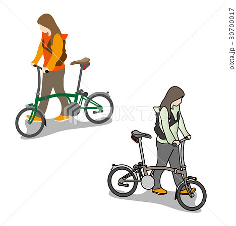 自転車の女性 30700017