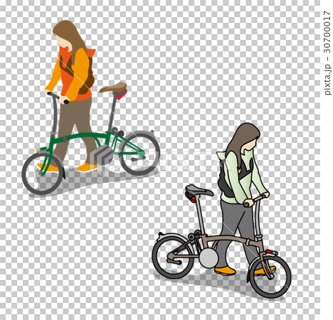 自転車の女性 30700017