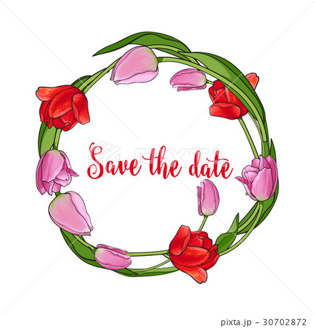 Greeting card, postcard template with wreath of Greeting card, postcard template with wreath of 30702872
