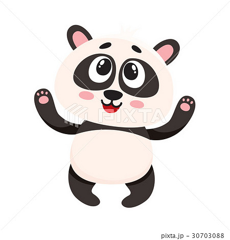 Cute and funny smiling baby panda character 30703088
