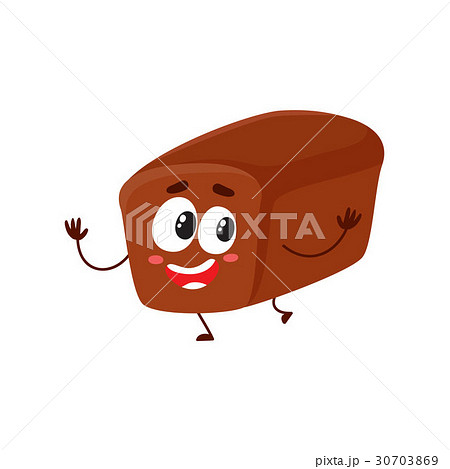 Funny smiling whole wheat, dark, brown bread loaf Funny smiling whole wheat, dark, brown bread loaf 30703869
