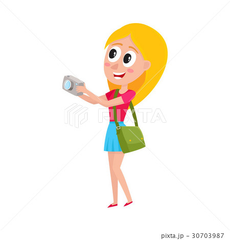 Young pretty woman, tourist on vacation tour Young pretty woman, tourist on vacation tour 30703987